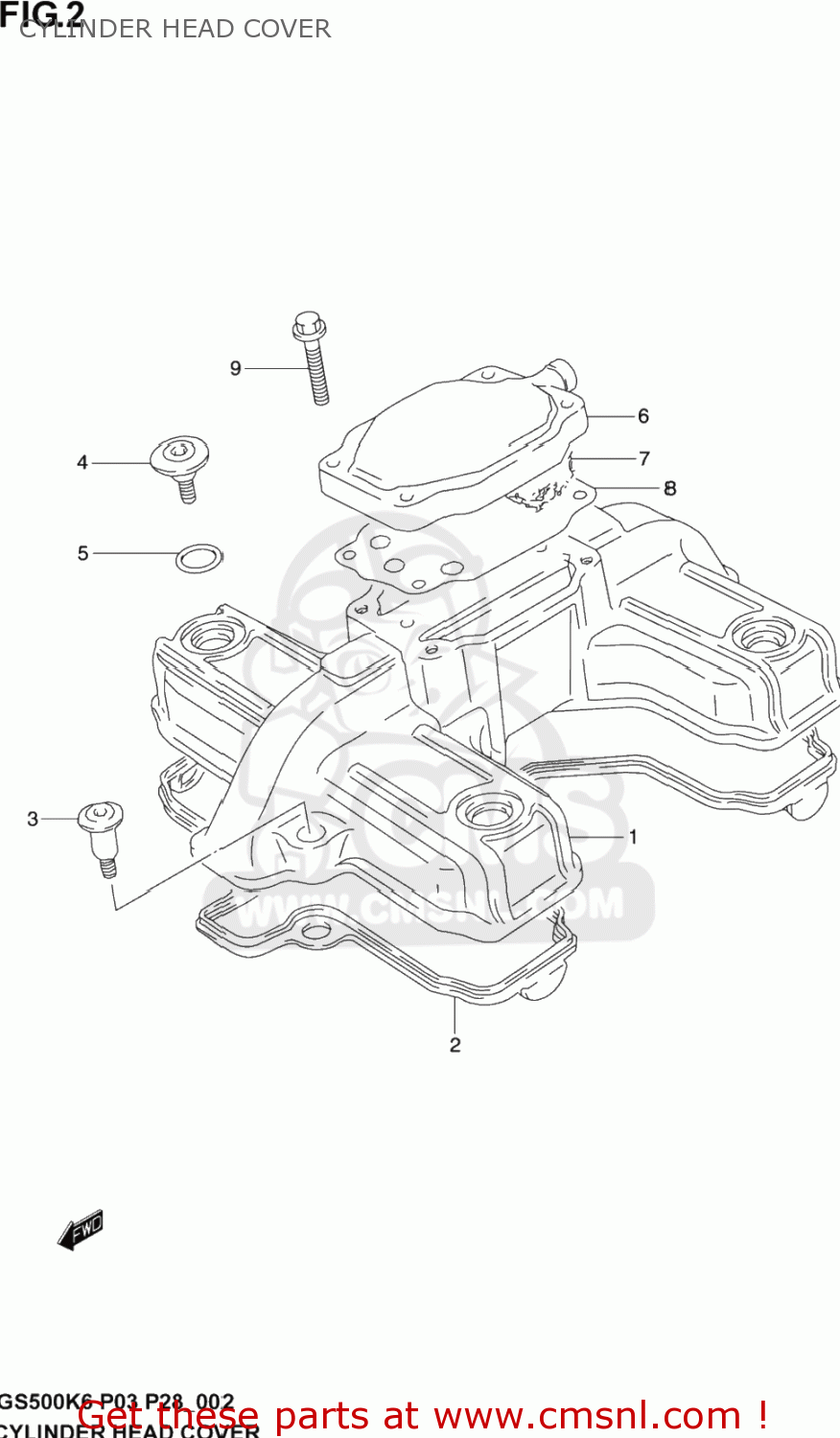 CYLINDER HEAD COVER GS500F 2004 (K4) USA (E03)