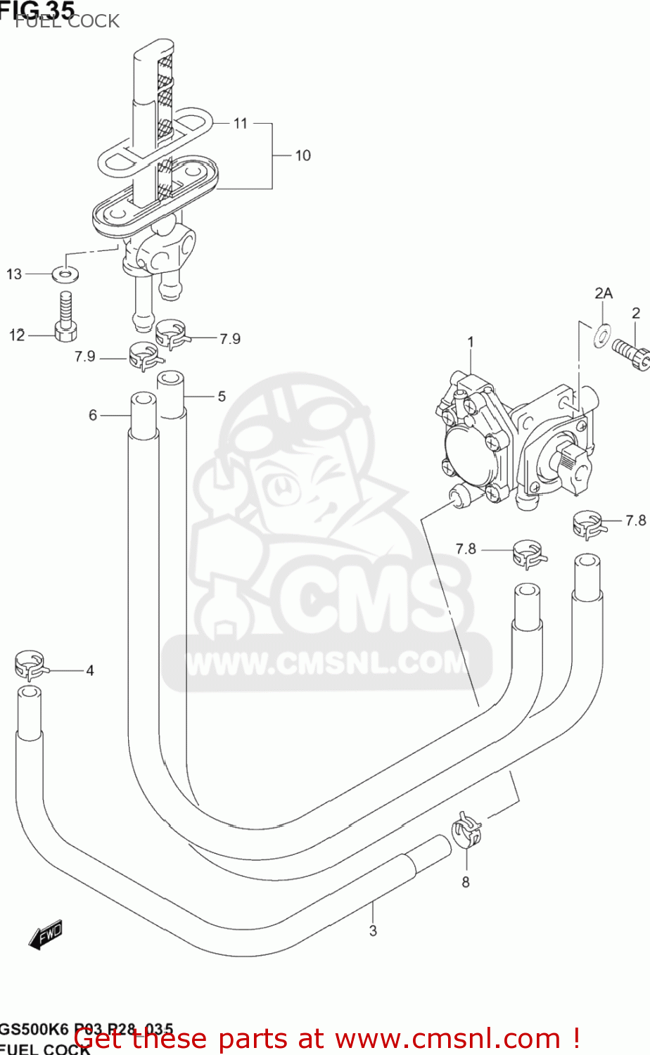 FUEL COCK GS500F 2004 (K4) USA (E03)