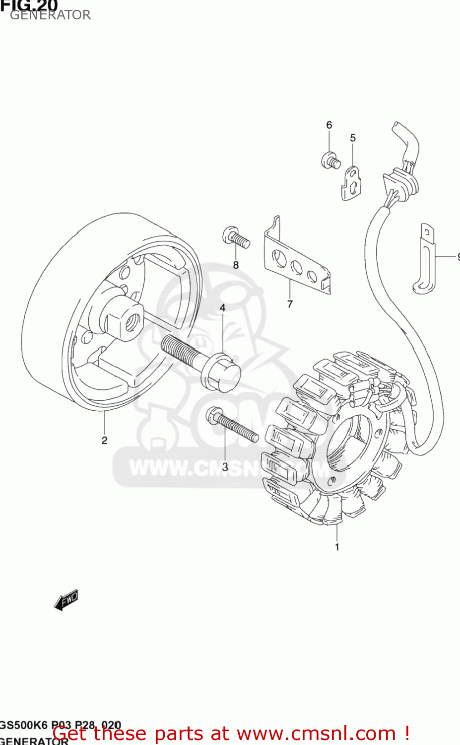 GENERATOR GS500F 2004 (K4) USA (E03)