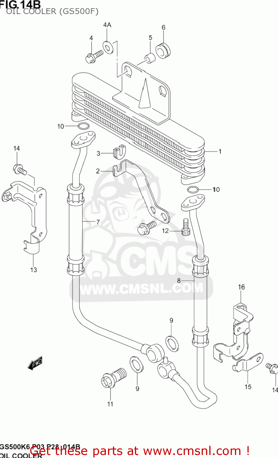 OIL COOLER (GS500F) GS500F 2004 (K4) USA (E03)