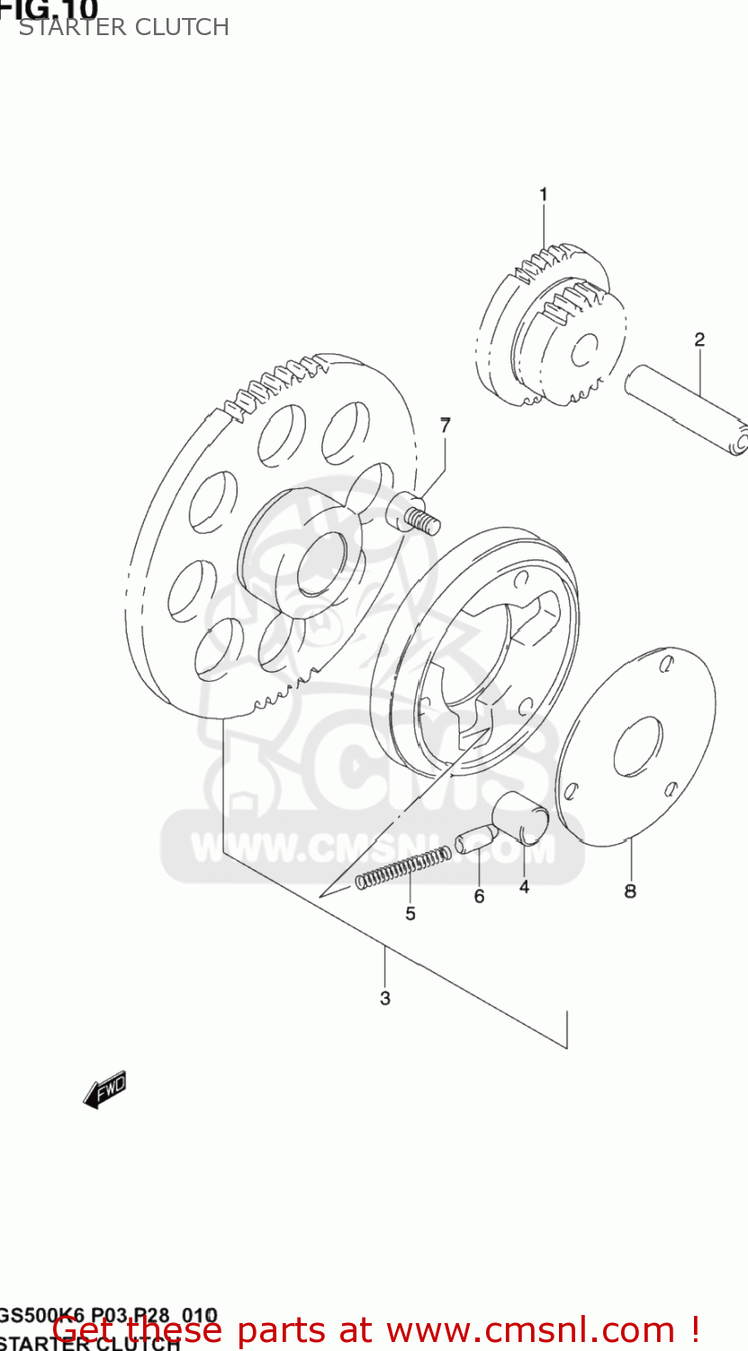 STARTER CLUTCH GS500F 2004 (K4) USA (E03)