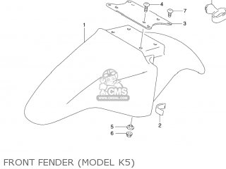FRONT FENDER (MODEL K5) - GS500F 2004 (K4) USA (E03)