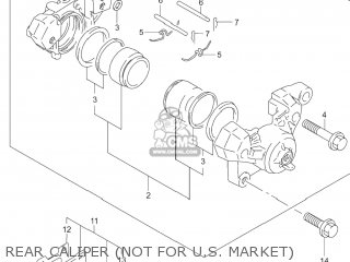 REAR CALIPER (NOT FOR U.S. MARKET) - GS500F 2004 (K4) USA (E03)