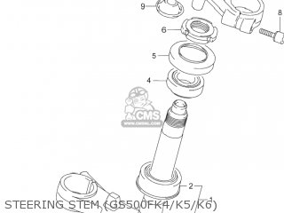 STEERING STEM (GS500FK4/K5/K6) - GS500F 2004 (K4) USA (E03)