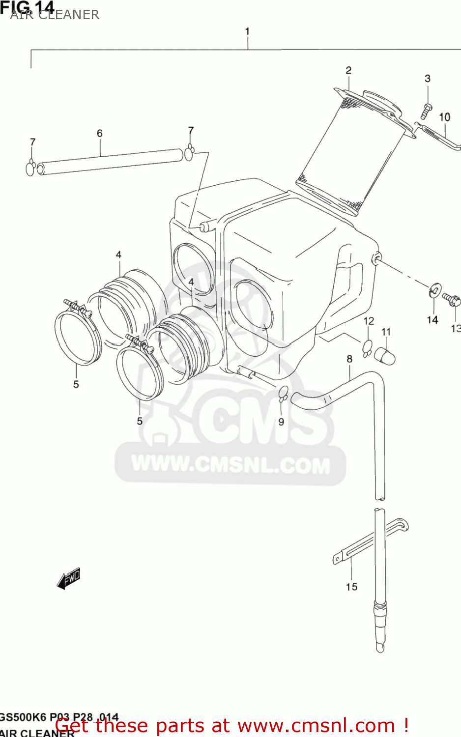 AIR CLEANER GS500F 2005 (K5) USA (E03)