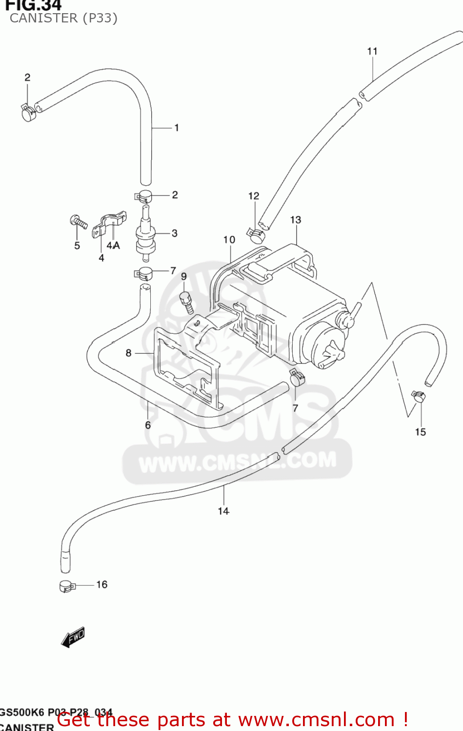 CANISTER (P33) GS500F 2005 (K5) USA (E03)