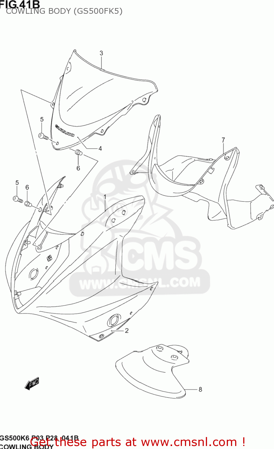 COWLING BODY (GS500FK5) GS500F 2005 (K5) USA (E03)