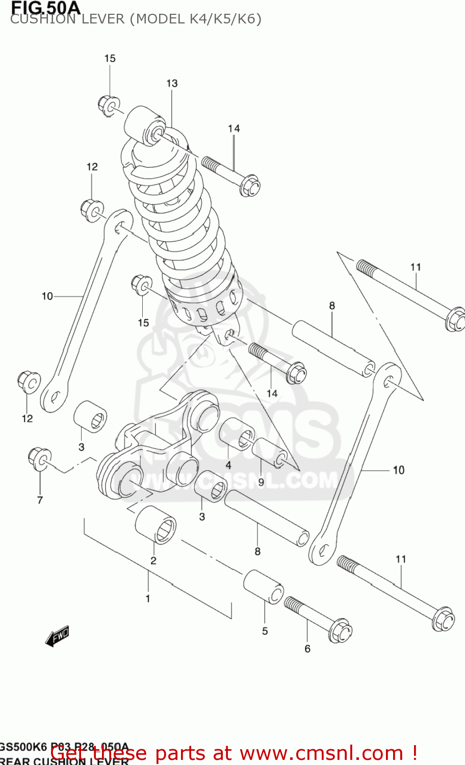 CUSHION LEVER (MODEL K4/K5/K6) GS500F 2005 (K5) USA (E03)
