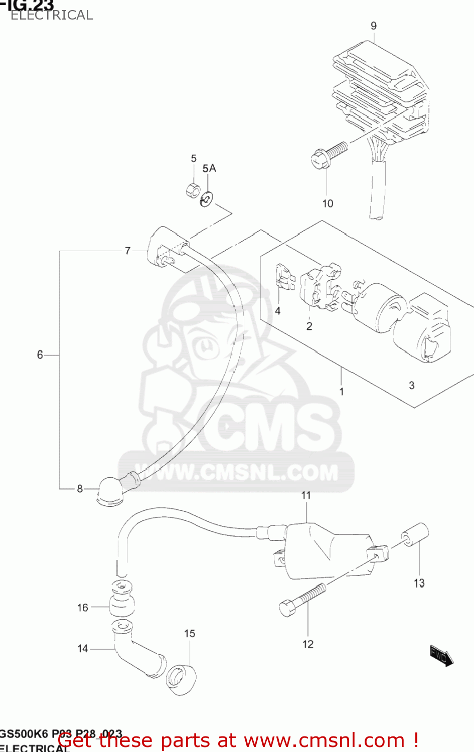 ELECTRICAL GS500F 2005 (K5) USA (E03)