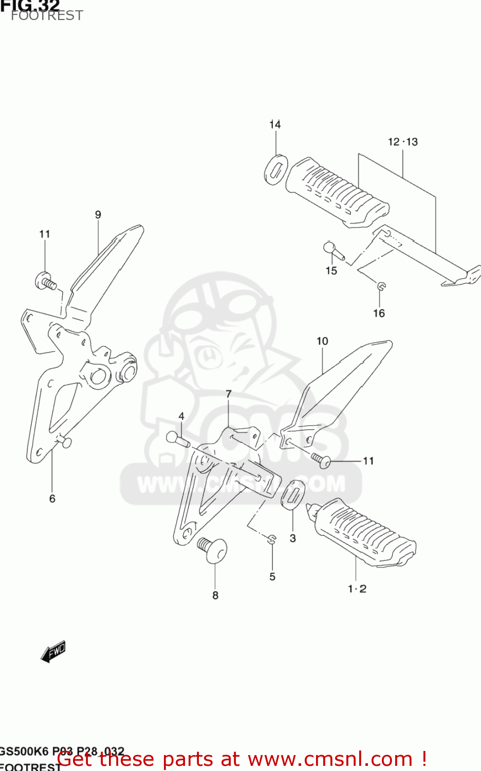 FOOTREST GS500F 2005 (K5) USA (E03)