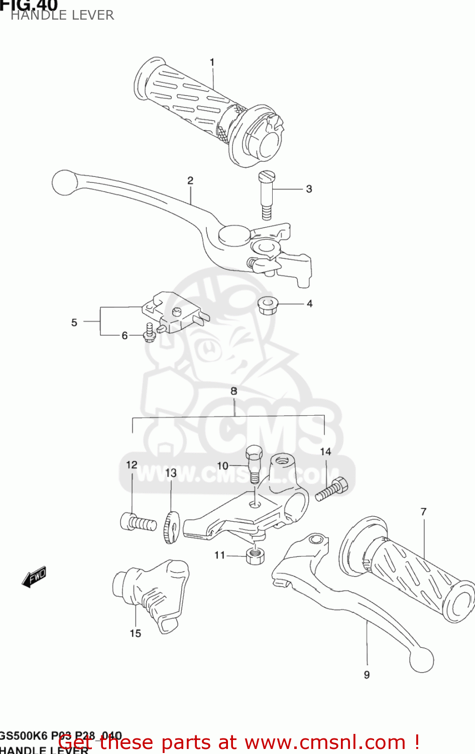 HANDLE LEVER GS500F 2005 (K5) USA (E03)