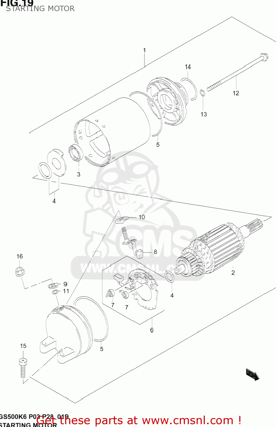 STARTING MOTOR GS500F 2005 (K5) USA (E03)