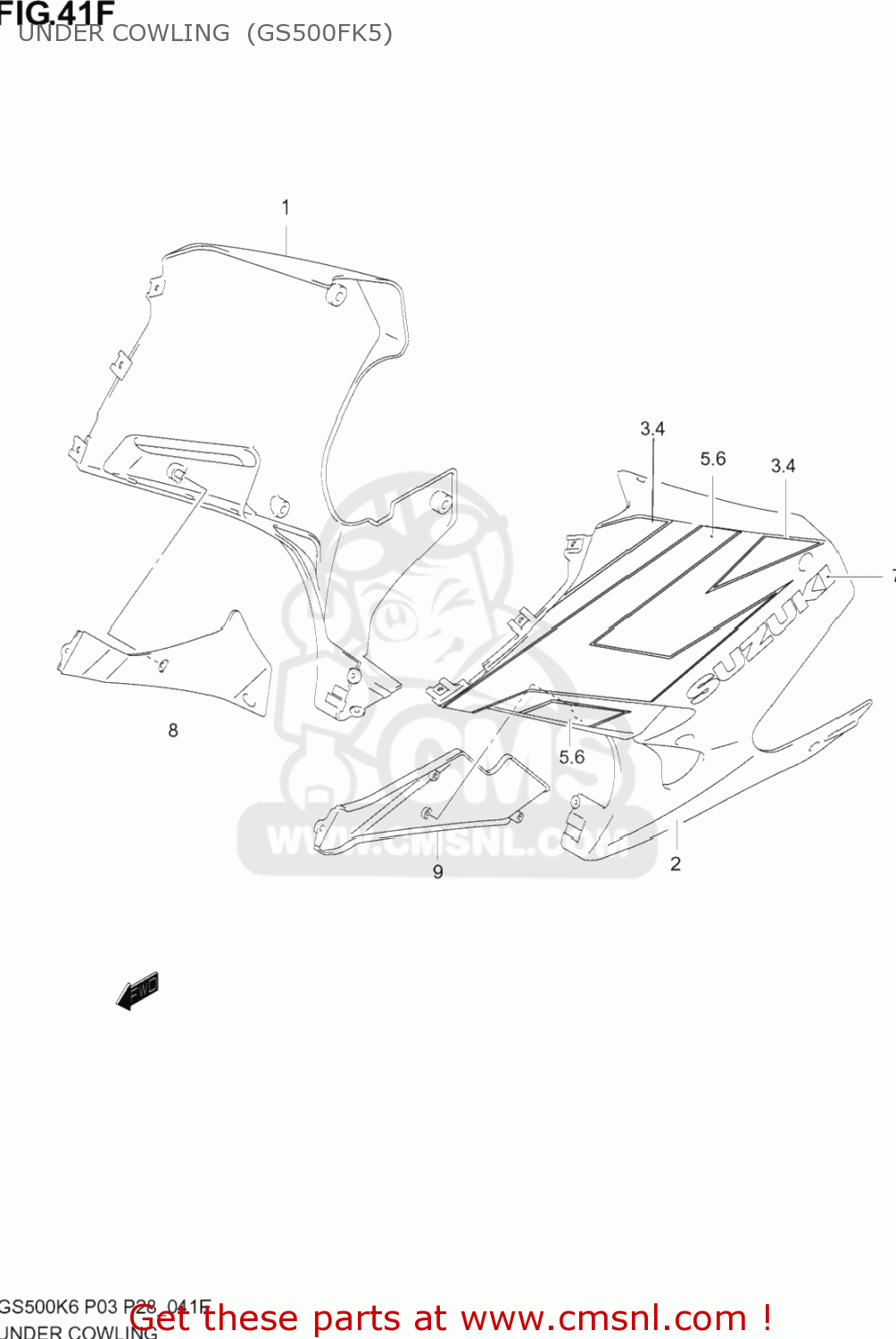 UNDER COWLING  (GS500FK5) GS500F 2005 (K5) USA (E03)