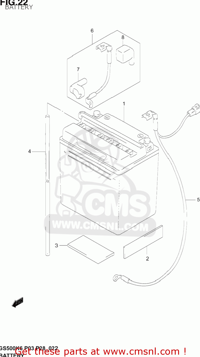 BATTERY GS500F 2006 (K6) USA (E03)