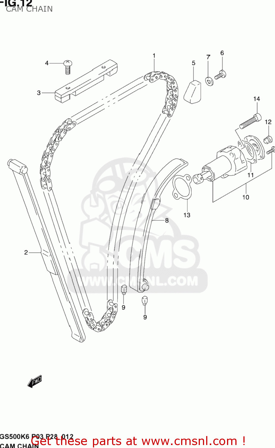 CAM CHAIN GS500F 2006 (K6) USA (E03)