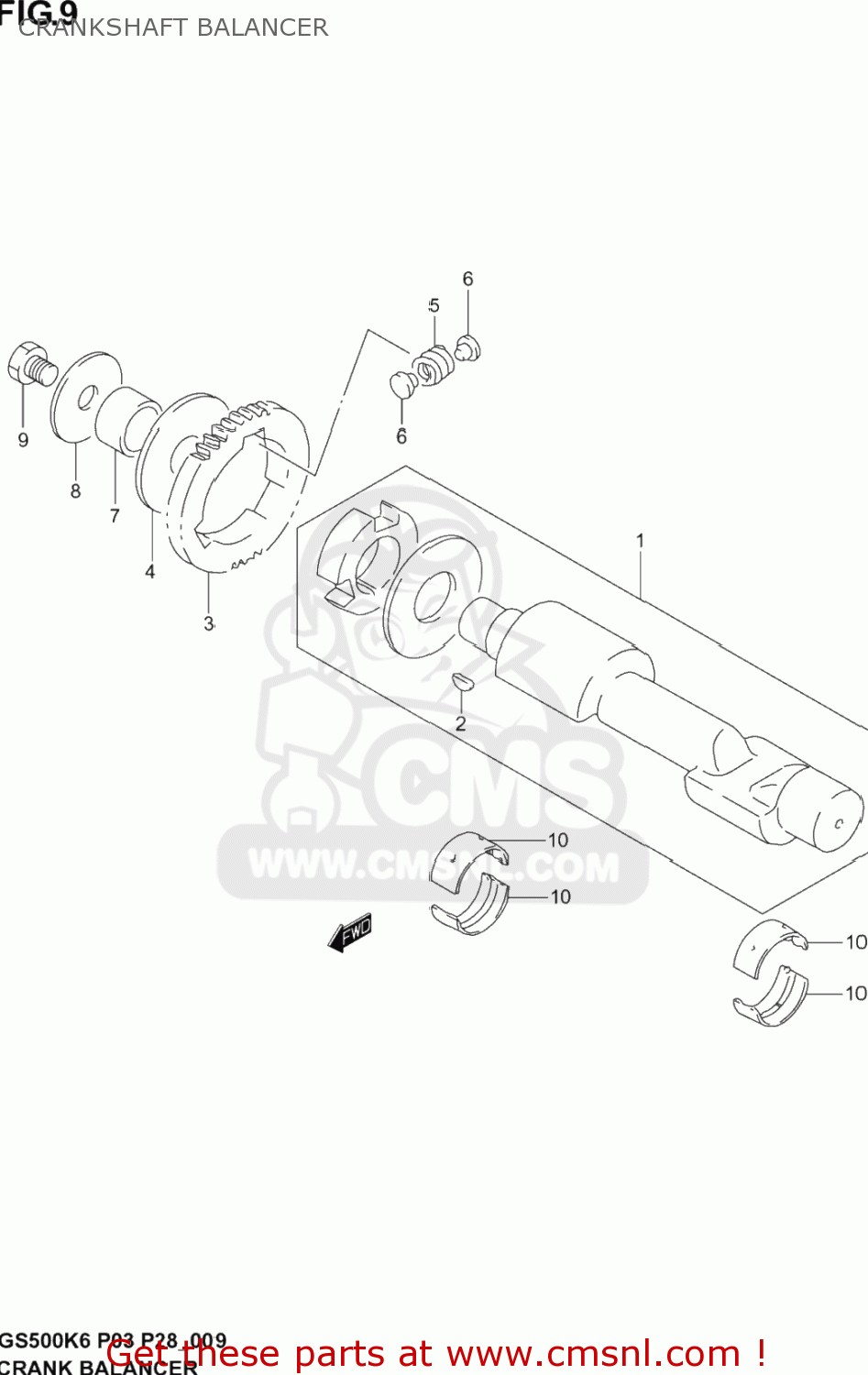 CRANKSHAFT BALANCER GS500F 2006 (K6) USA (E03)