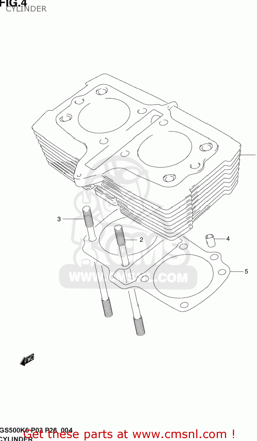 CYLINDER GS500F 2006 (K6) USA (E03)