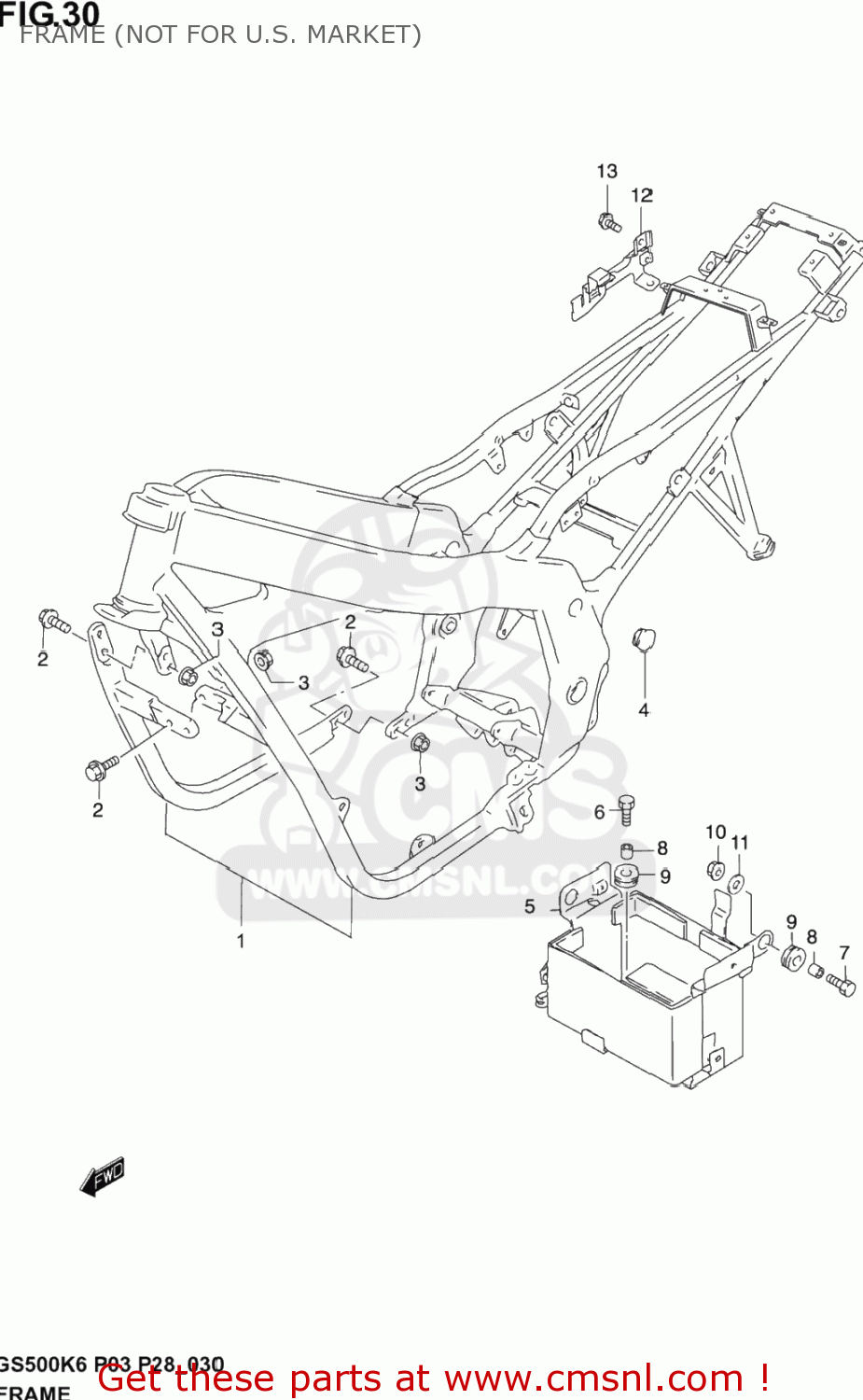 FRAME (NOT FOR U.S. MARKET) GS500F 2006 (K6) USA (E03)
