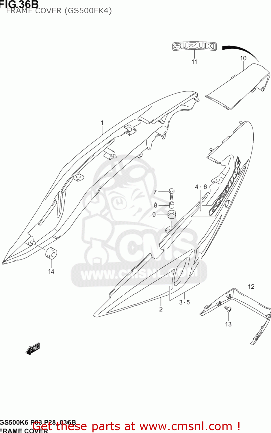FRAME COVER (GS500FK4) GS500F 2006 (K6) USA (E03)