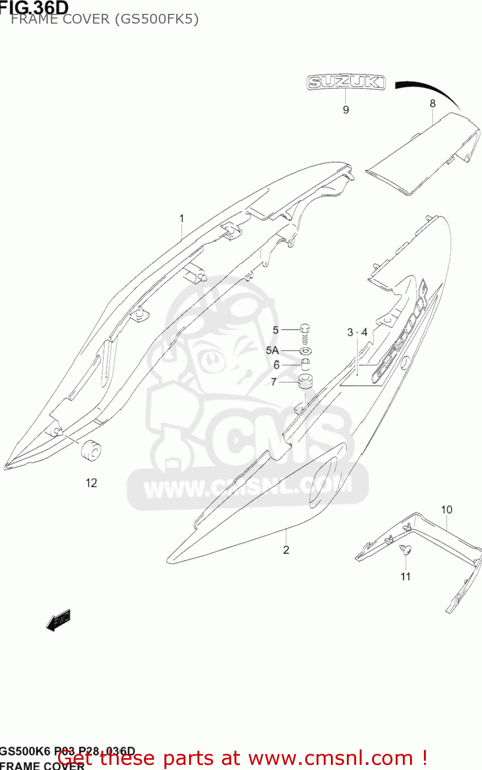 FRAME COVER (GS500FK5) GS500F 2006 (K6) USA (E03)