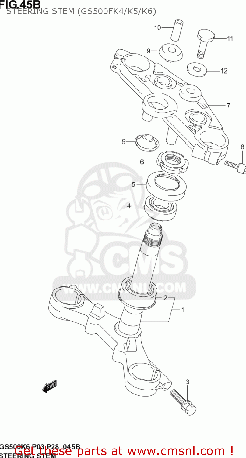 STEERING STEM (GS500FK4/K5/K6) GS500F 2006 (K6) USA (E03)
