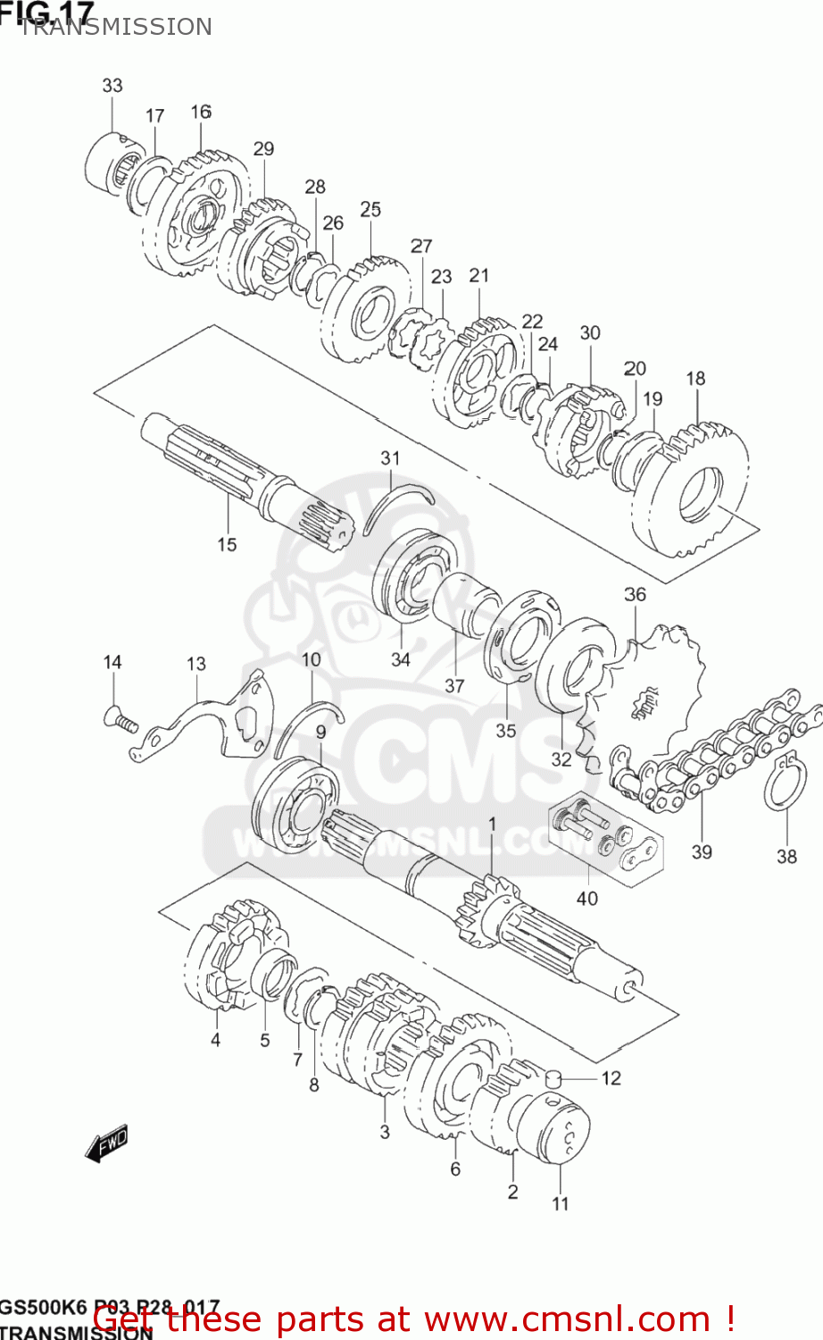 TRANSMISSION GS500F 2006 (K6) USA (E03)