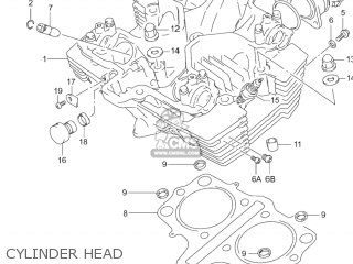 CYLINDER HEAD - GS500F 2006 (K6) USA (E03)