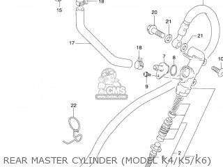 REAR MASTER CYLINDER (MODEL K4/K5/K6) - GS500F 2006 (K6) USA (E03)