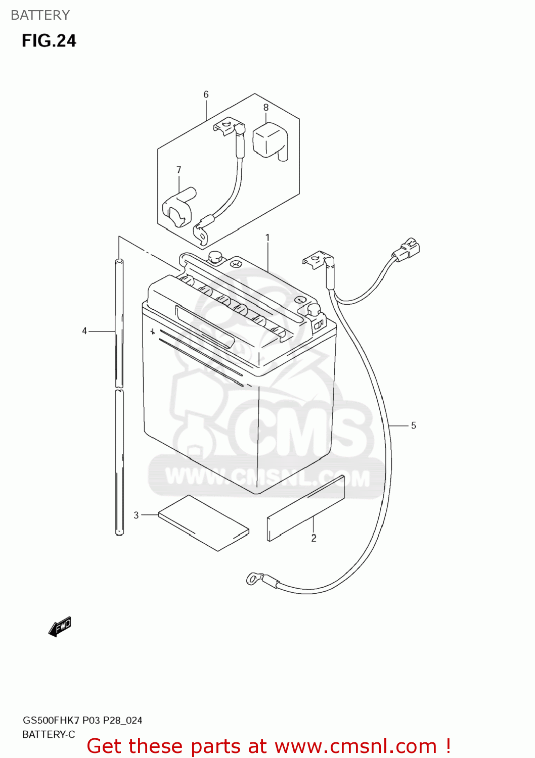 BATTERY GS500F 2007 (K7) USA (E03)