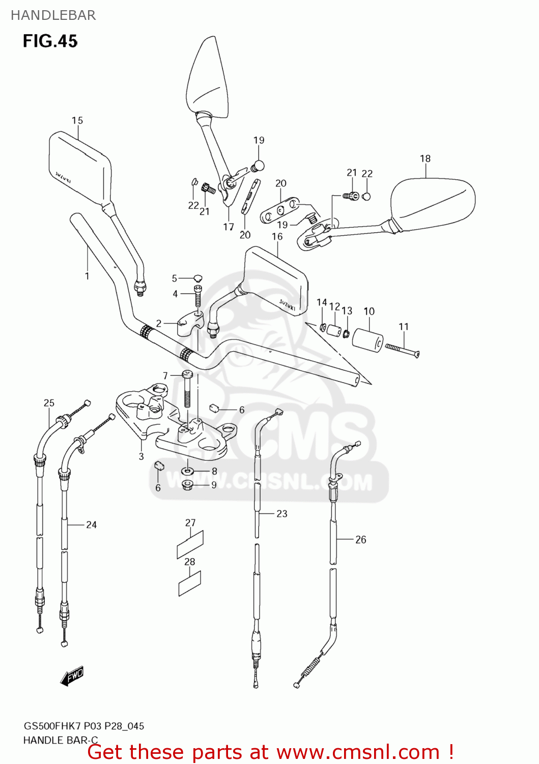 HANDLEBAR GS500F 2007 (K7) USA (E03)