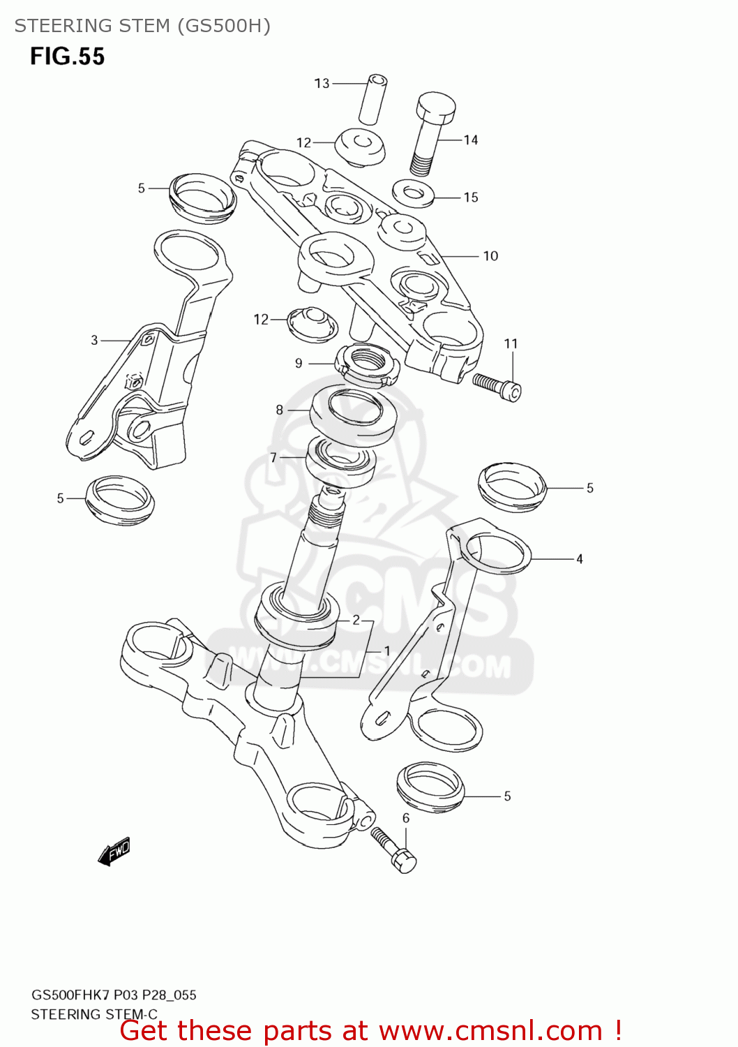 STEERING STEM (GS500H) GS500F 2007 (K7) USA (E03)