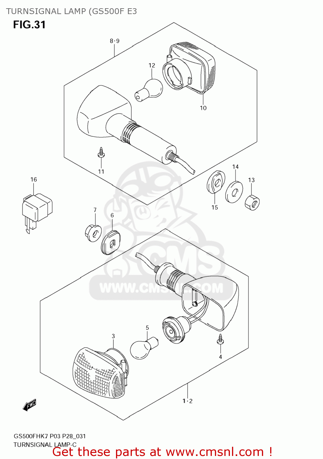 TURNSIGNAL LAMP (GS500F E3 GS500F 2007 (K7) USA (E03)
