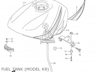 FUEL TANK (MODEL K8) - GS500F 2007 (K7) USA (E03)