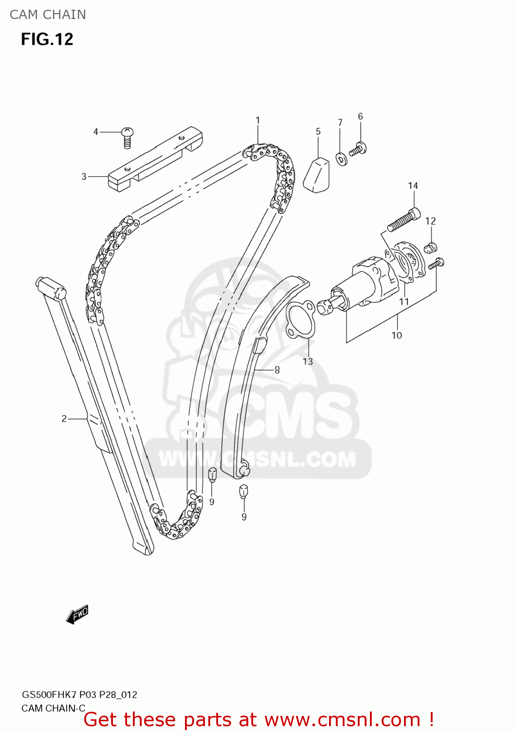 CAM CHAIN GS500F 2008 (K8) USA (E03)