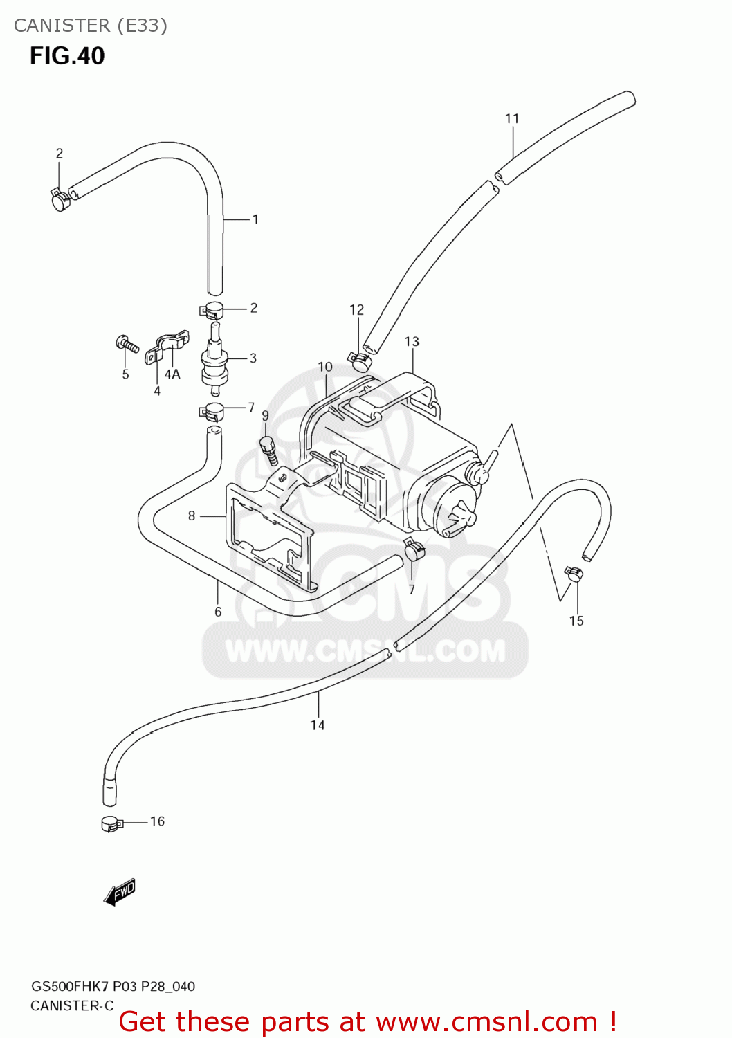 CANISTER (E33) GS500F 2008 (K8) USA (E03)