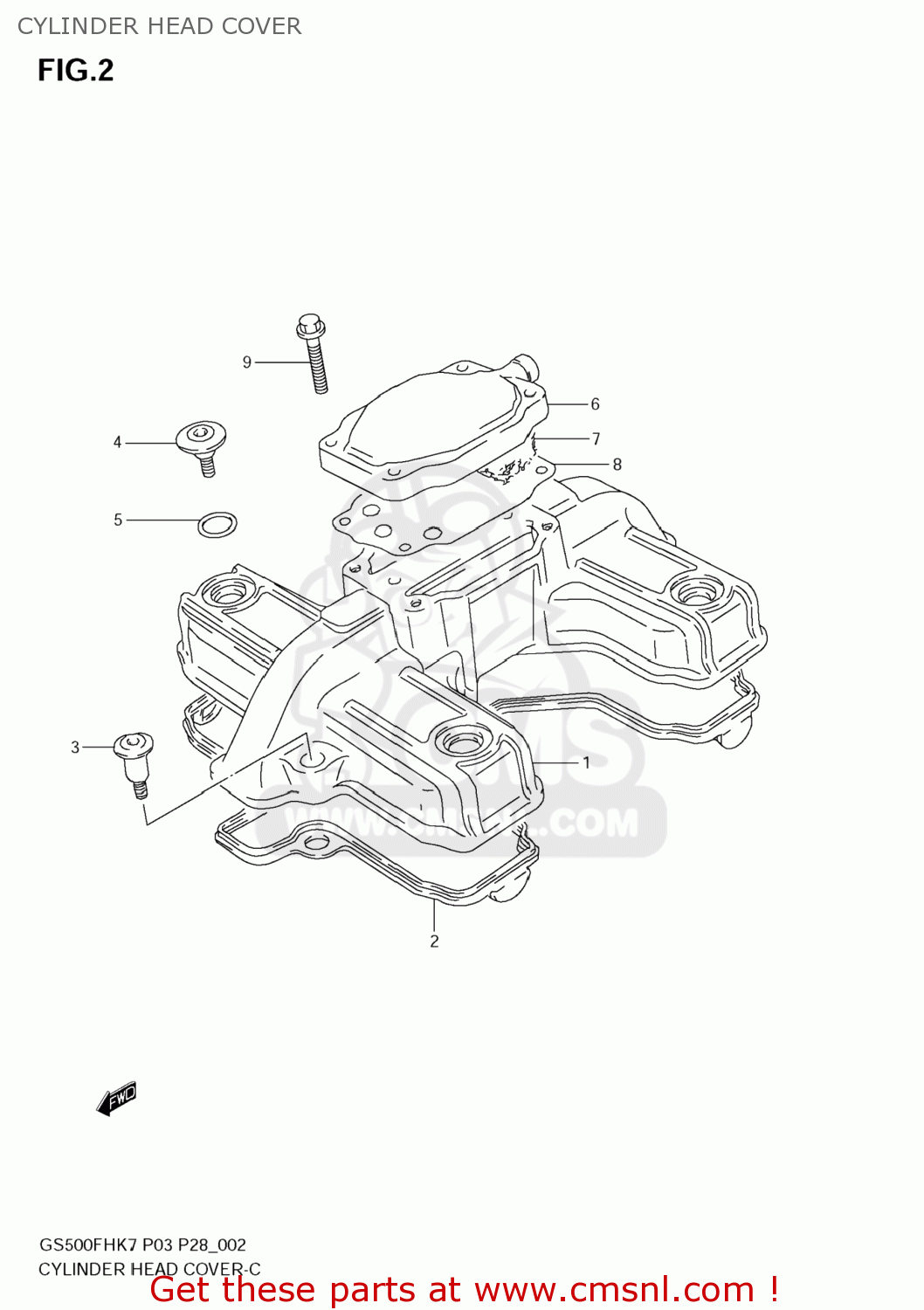 CYLINDER HEAD COVER GS500F 2008 (K8) USA (E03)