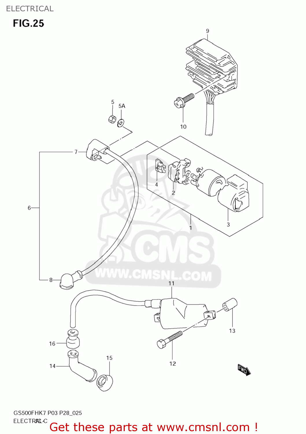 ELECTRICAL GS500F 2008 (K8) USA (E03)