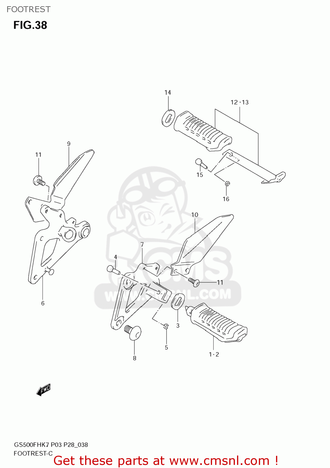 FOOTREST GS500F 2008 (K8) USA (E03)