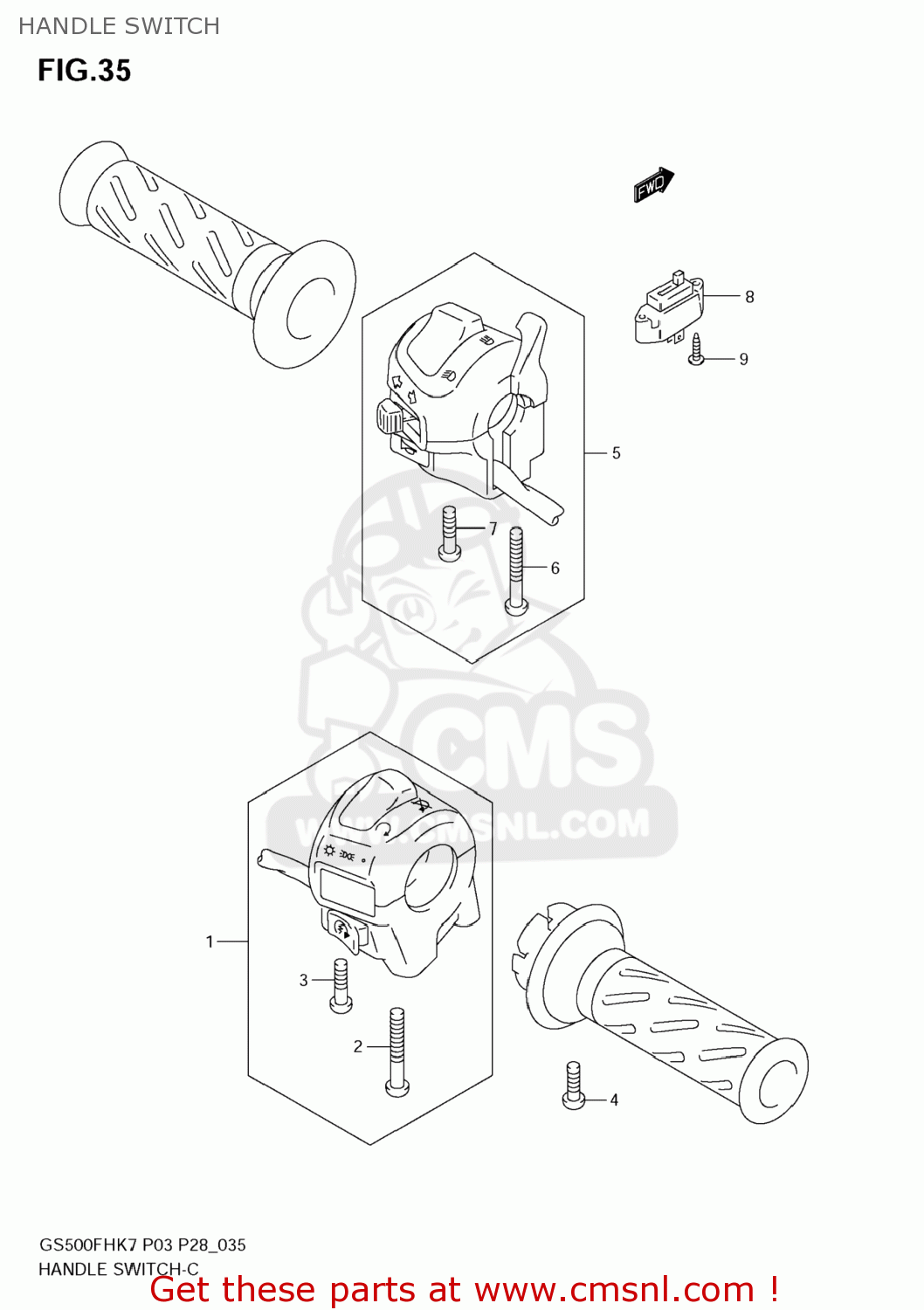 HANDLE SWITCH GS500F 2008 (K8) USA (E03)