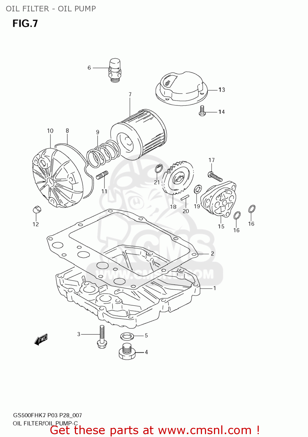 OIL FILTER - OIL PUMP GS500F 2008 (K8) USA (E03)