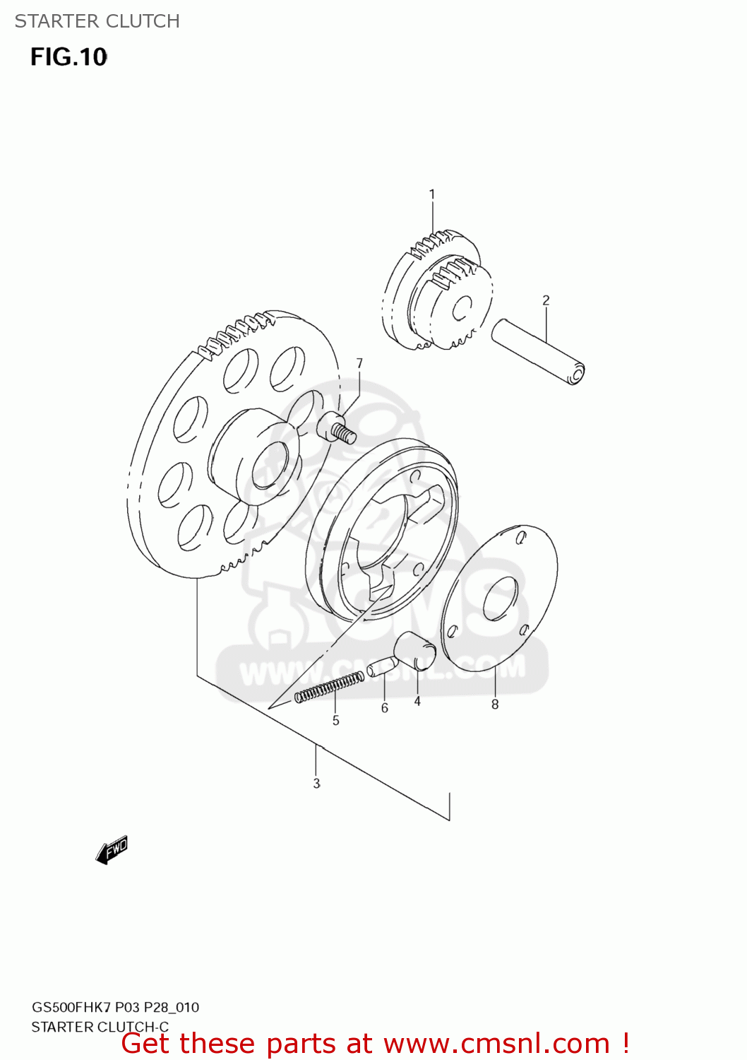 STARTER CLUTCH GS500F 2008 (K8) USA (E03)