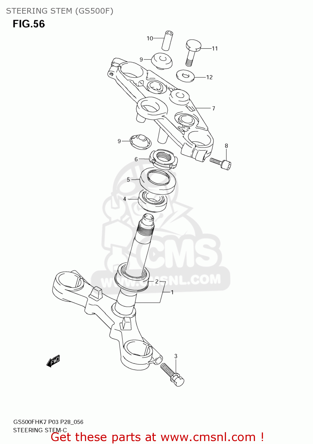 STEERING STEM (GS500F) GS500F 2008 (K8) USA (E03)