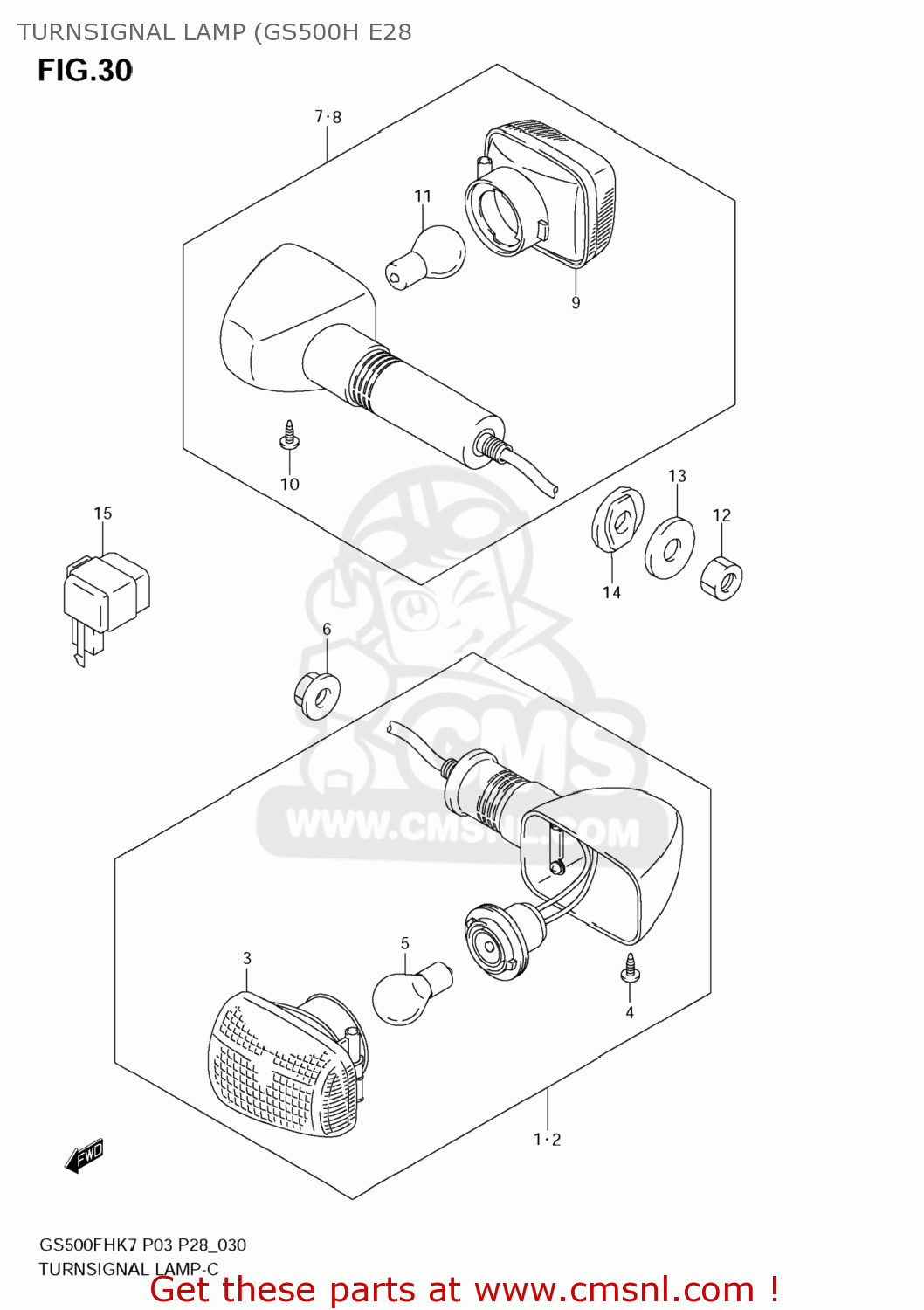 TURNSIGNAL LAMP (GS500H E28 GS500F 2008 (K8) USA (E03)