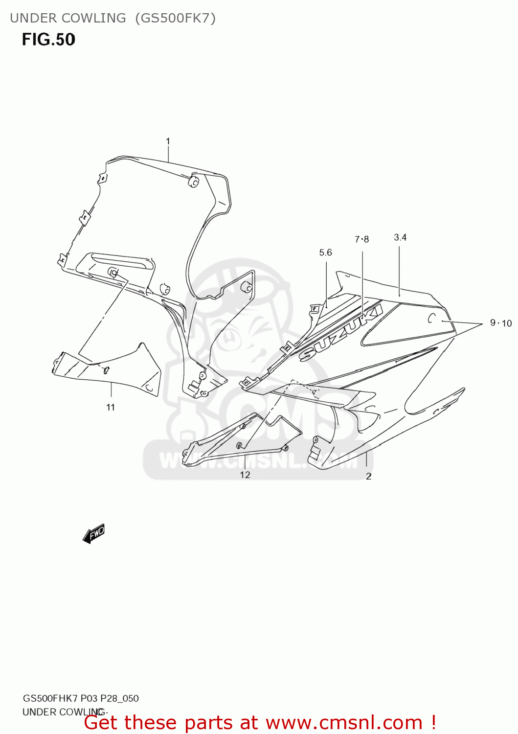 UNDER COWLING  (GS500FK7) GS500F 2008 (K8) USA (E03)