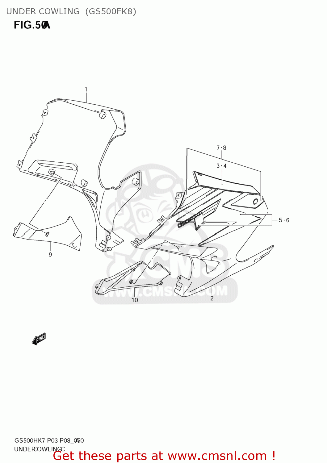 UNDER COWLING  (GS500FK8) GS500F 2008 (K8) USA (E03)