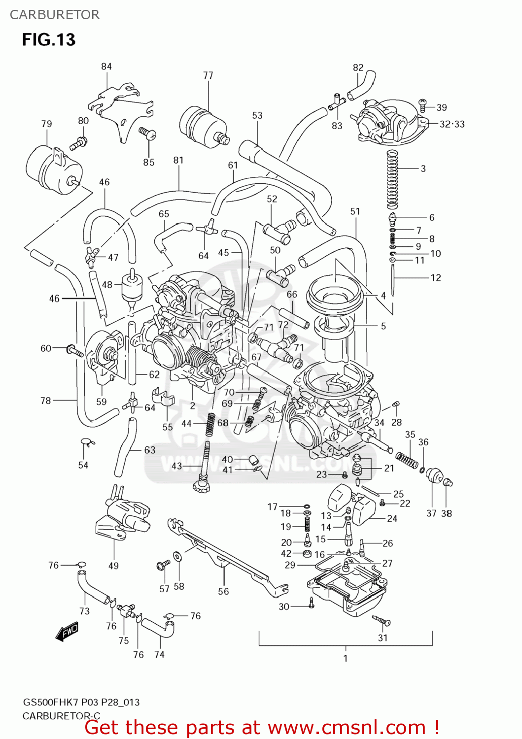 CARBURETOR GS500F 2009 (K9) USA (E03)