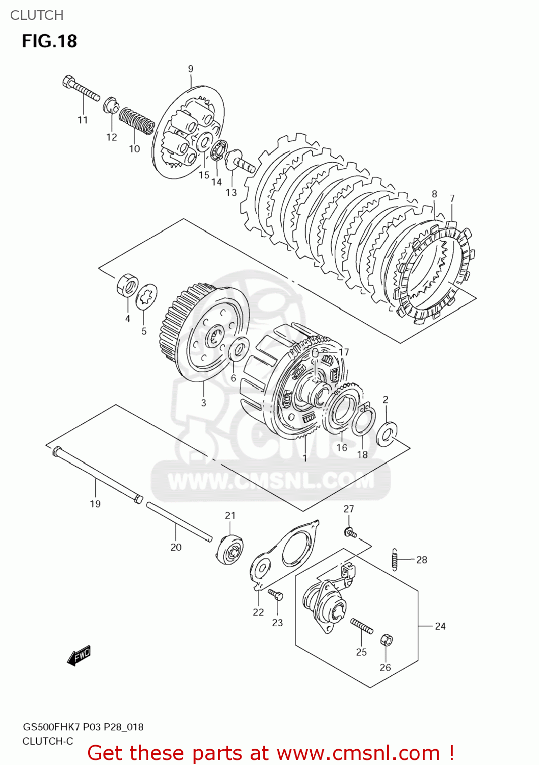 CLUTCH GS500F 2009 (K9) USA (E03)