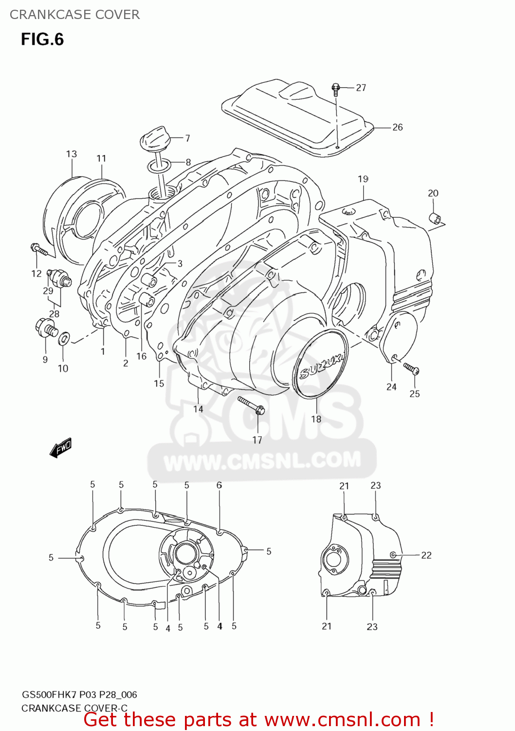 CRANKCASE COVER GS500F 2009 (K9) USA (E03)