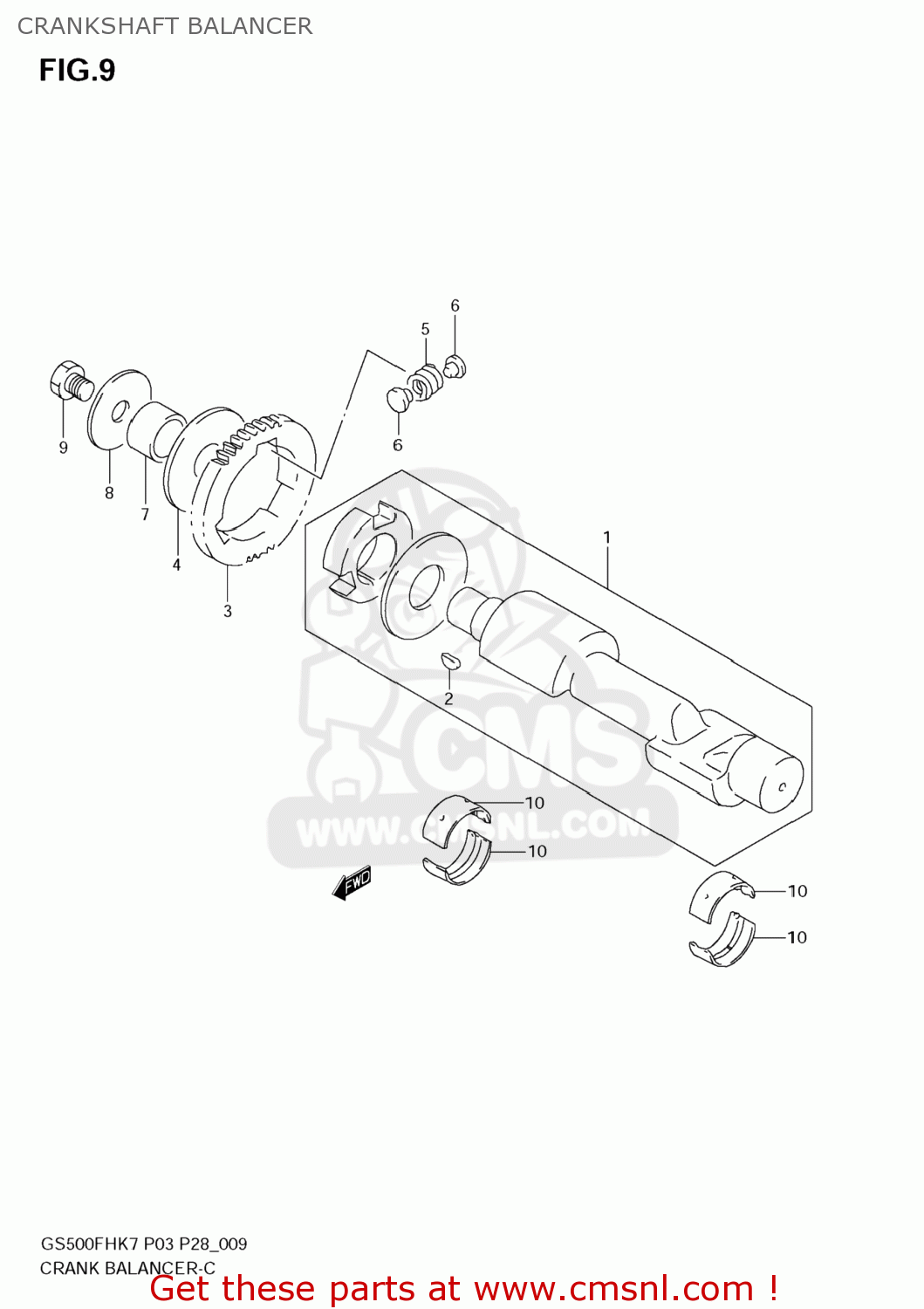 CRANKSHAFT BALANCER GS500F 2009 (K9) USA (E03)
