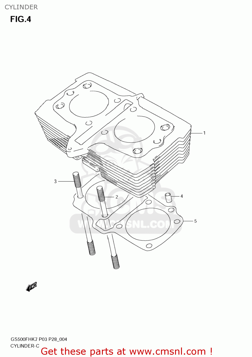 CYLINDER GS500F 2009 (K9) USA (E03)